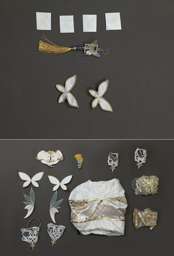 Onmyoji Arena Shiranui Disfraz de Cosplay Vestido sin tirantes y chal con accesorio para el cabello Onmyoji Arena Shiranui Disfraz de Cosplay Vestido sin tirantes y chal con accesorio para el cabello