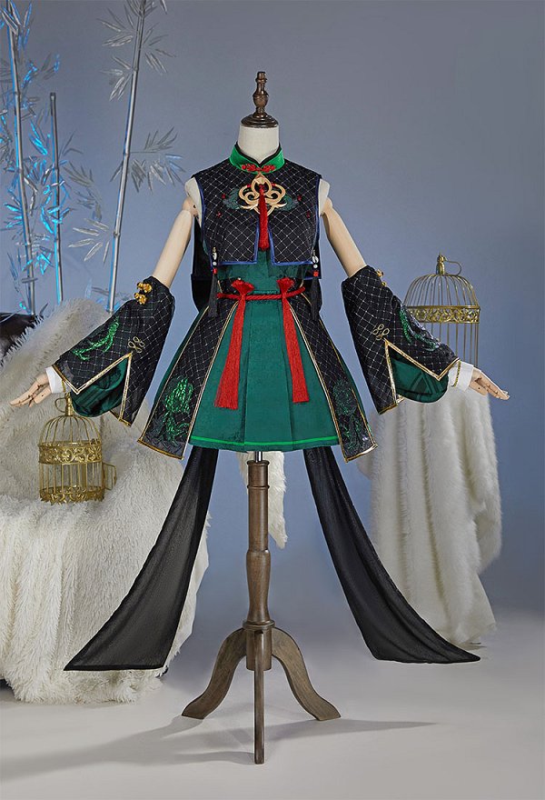Onmyoji Arena Nekomata Cosplay Costume Dress and Sleeves with Headband and Tail