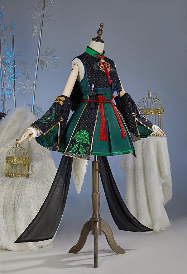 Onmyoji Arena Nekomata Cosplay Costume Dress and Sleeves with Headband and Tail