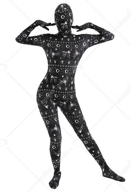 Fledermaus Schwarz Star Erwachsene Zentai Full Bodysuit Kostüm Skin Suit Catsuit Lange Arm Halloween Jumpsuit
