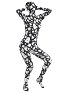 Combinaison de Déguisement Halloween Zentai pour Adultes avec Impression des Motifs Fantôme Mignon