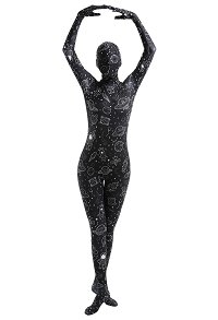 Halloween Women Cartoon Universe Spacemen Full Bodysuit Costume Pattern Print Skin Suit Adults Catsuit Cosplay Costume Outfits