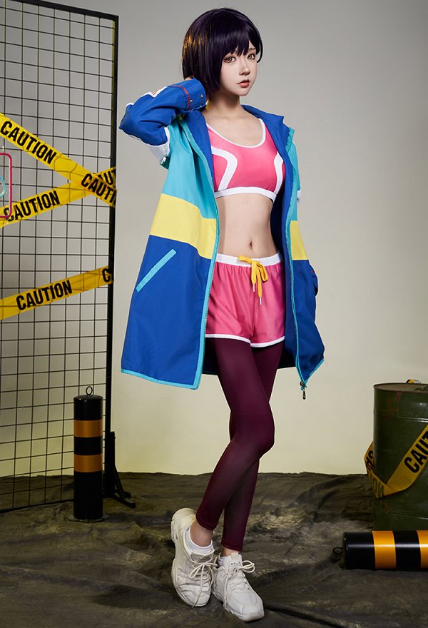 Zom 100: Bucket List of the Dead Shizuka Mikazuki Cosplay Costume Crop Top and Pants with Jacket and Hairpins