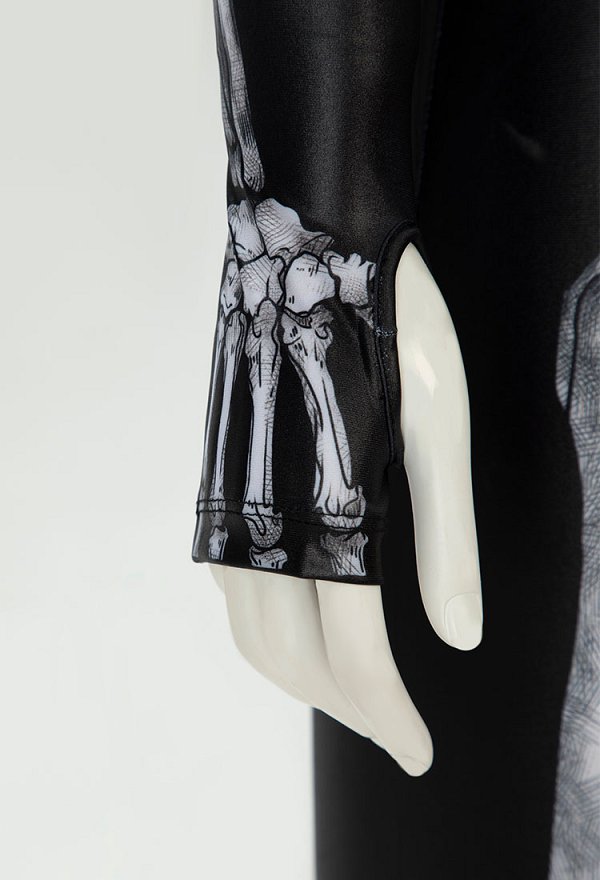 Halloween White Skeleton Bodysuit Long Sleeve Bone Goth Style Skull Onesie Jumpsuit Halloween White Skeleton Bodysuit Long Sleeve Bone Goth Style Skull Onesie Jumpsuit