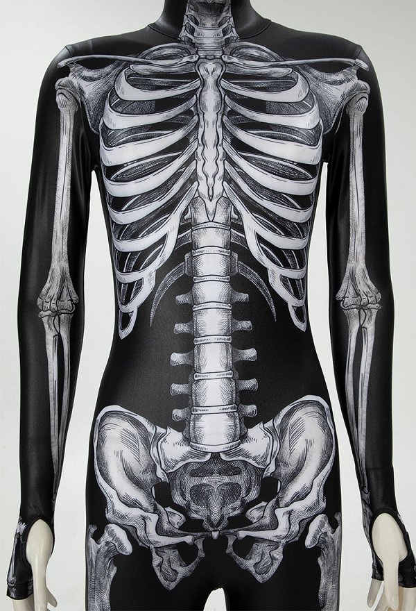 Halloween White Skeleton Bodysuit Long Sleeve Bone Goth Style Skull Onesie Jumpsuit Halloween White Skeleton Bodysuit Long Sleeve Bone Goth Style Skull Onesie Jumpsuit