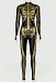 Halloween Golden Skeleton Bodysuit Long Sleeve Bone Goth Style Skull Onesie Jumpsuit