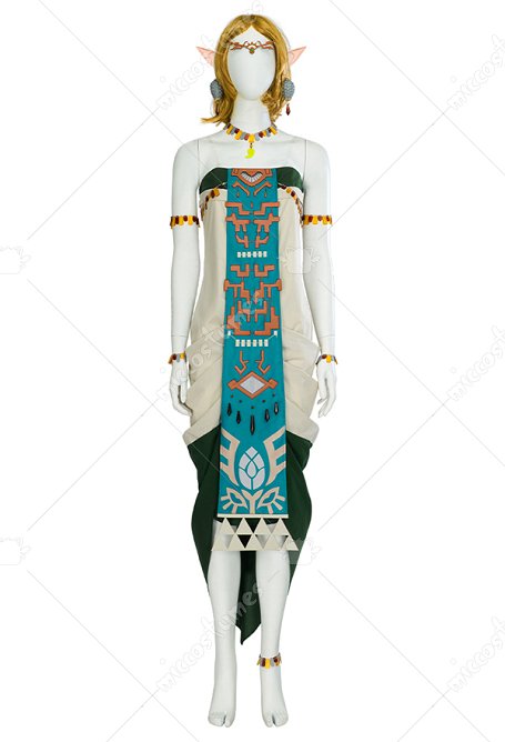 The Legend of Zelda: Tears of The Kingdom Princess Zelda Cosplay Kleid Haar Zubehör Halskette Ohrring Kleid Set Cosplay Kostüm