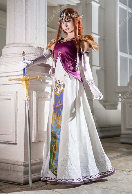 The Legend of Zelda Princesa Zelda Cosplay Vestido Chaleco y Enagua con Accesorio Completo
