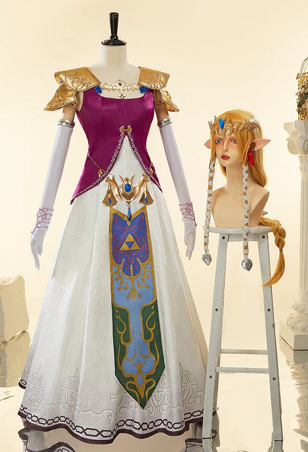The Legend of Zelda Princesa Zelda Cosplay Vestido Chaleco y Enagua con Accesorio Completo The Legend of Zelda Princesa Zelda Cosplay Vestido Chaleco y Enagua con Accesorio Completo