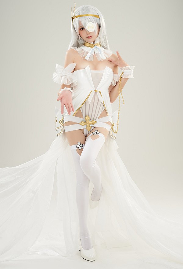 Azur Lane Emden Cosplay Traje de Body y Medias Conjunto con Pendientes y Tocado Azur Lane Emden Cosplay Traje de Body y Medias Conjunto con Pendientes y Tocado