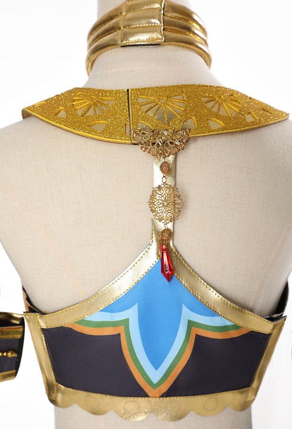 The Legend of Zelda: Tears of the Kingdom Makeela Riju Cosplay Costume Top and Skirt with Belt and Choker