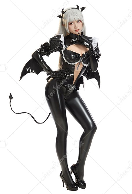 Mono de Halloween Little Devil Bodysuit gótico de manga larga con alas y cola