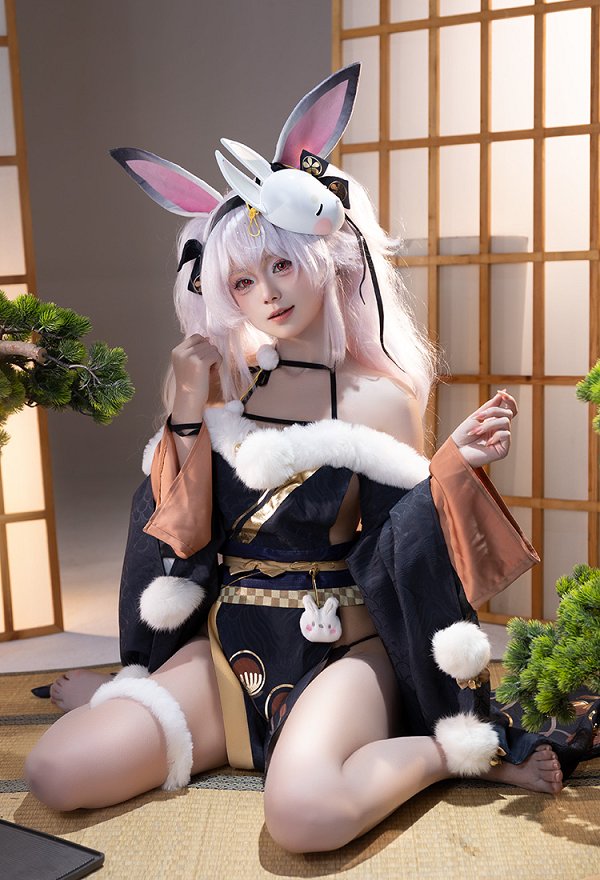 Azur Lane USS Laffey Languid Tour Skin Cosplay Costume Top et culotte avec oreilles et queue de lapin
