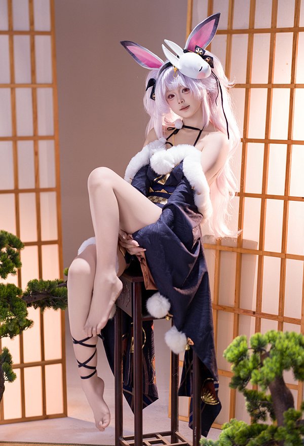 Azur Lane USS Laffey Languid Tour Skin Cosplay Costume Top et culotte avec oreilles et queue de lapin