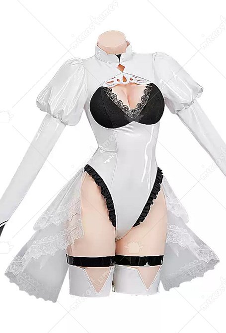 Azur Lane x Nr: Automata No.2 Type B [B]rief respite Skin Cosplay Kostüm Bodysuit mit Stirnband und Handschuhen