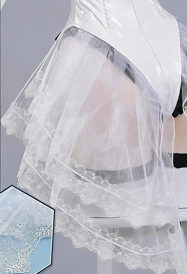 Azur Lane x Nr: Automata No.2 Type B [B]rief respite Skin Cosplay Kostüm Bodysuit mit Stirnband und Handschuhen