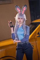 Judy Police Cosplay Costume T-shirt et veste avec oreilles et queue Judy Police Cosplay Costume T-shirt et veste avec oreilles et queue