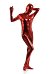 Costume de Cosplay Halloween Partie Combinaison Élastique Brillante Zentai Déguisement Rouge pour Enfant