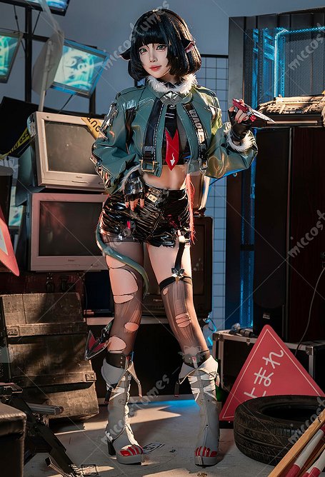 ZZZ Jane Doe Costume de Cosplay Veste et pantalon avec sacoche et oreilles