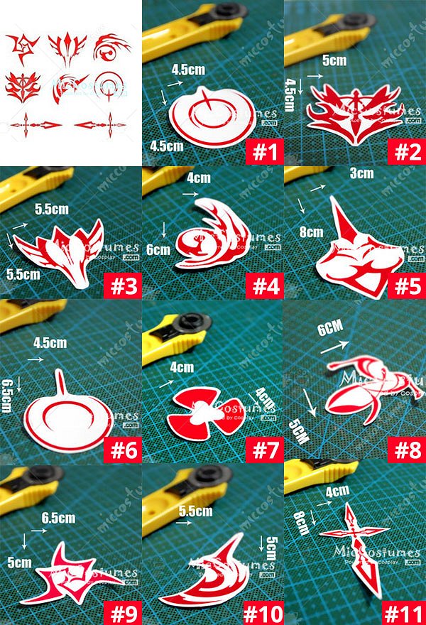 Fate Zero Curse Cosplay Tattoo Sticker