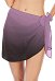 Pareo corto para playa con estampado degradado morado y negro confeccionado en gasa para bikini
