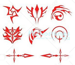 Fate Zero Curse Cosplay Tattoo Sticker