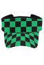 UV Protection Beach Cap Child of Brightness Black and Green Squares Pattern Adjustable Sun Visor Cap