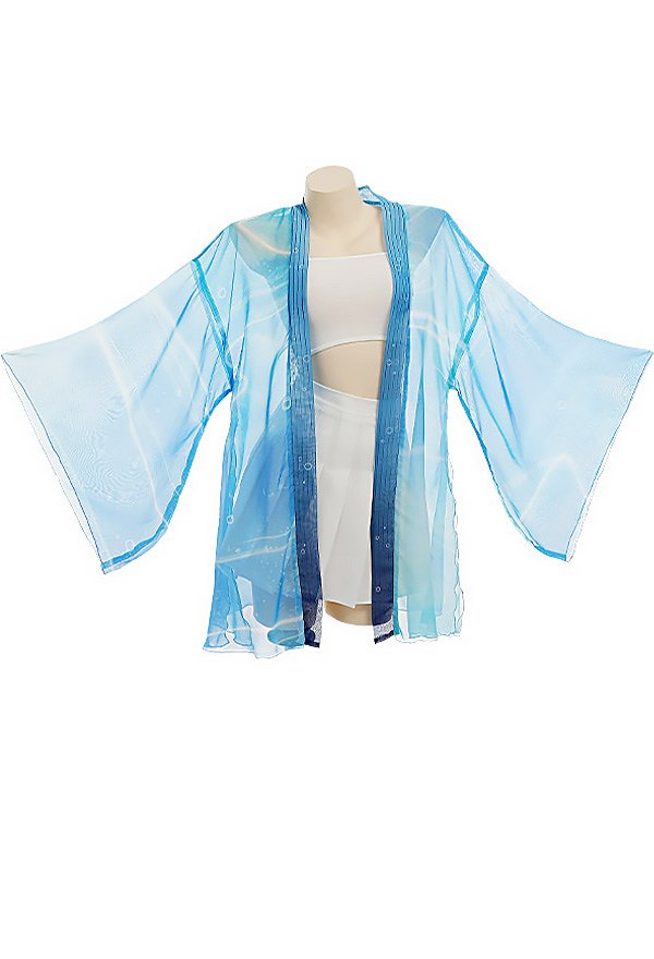 Haori avec motif aquatique Cardigan kimono d'été