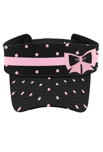 UV Protection Beach Cap Pink Dot Bowknot Pattern Adjustable Sun Visor Cap