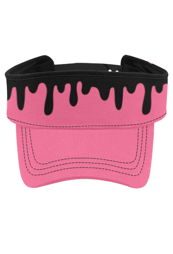 UV Protection Beach Cap Pink Chocolate Flow Pattern Adjustable Sun Visor Cap