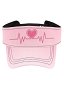 UV Protection Beach Cap Pink Heart Electrocardiogram Pattern Adjustable Sun Visor Cap