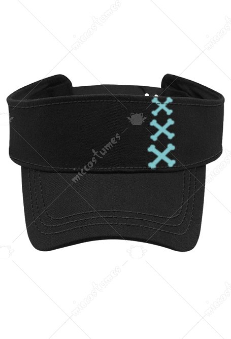 UV Protection Beach Cap Blue Skull Bone Pattern Adjustable Sun Visor Cap