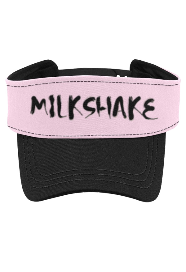 UV Protection Beach Cap Black Pink Milkshake Pattern Adjustable Sun Visor Cap