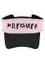 Chapeau de Plage Rose et Noir avec Alphabet Accessoire Cosplay Vacances Natation