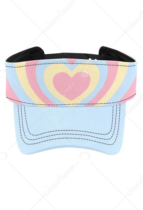 UV Protection Beach Cap Rainbow Heart Pattern Adjustable Sun Visor Cap
