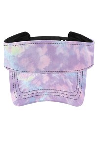 UV Protection Beach Cap Purple Tie-dye Pattern Adjustable Sun Visor Cap