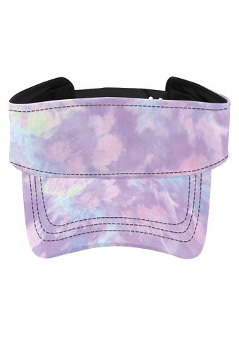 UV Protection Beach Cap Purple Tie-dye Pattern Adjustable Sun Visor Cap