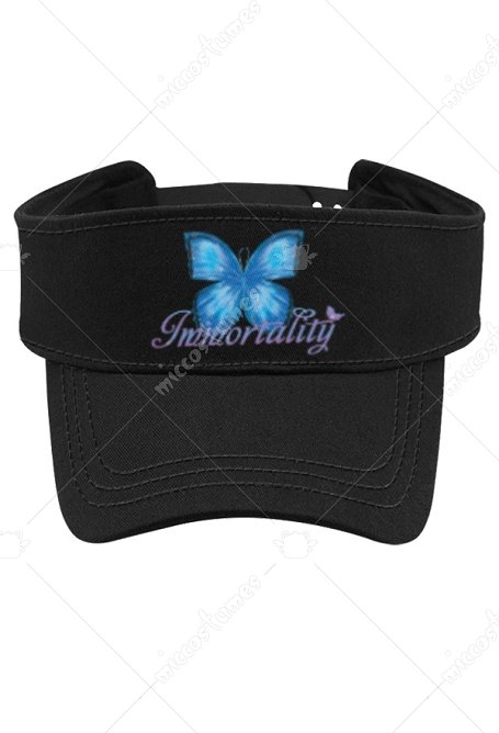 Chapeau de Plage avec Impression de Papillon Bleu Accessoire Cosplay Vacances Natation