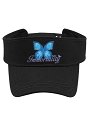 UV Protection Beach Cap Blue Butterfly Pattern Adjustable Sun Visor Cap