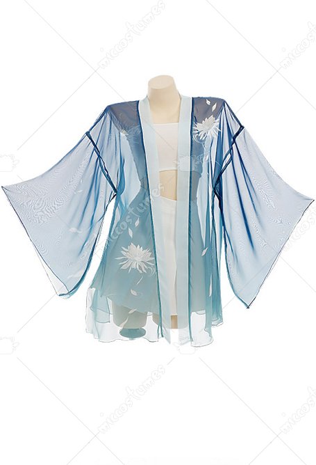Chinese Style Haori Cover-up with Flower Pattern Summer Kimono Cardigan