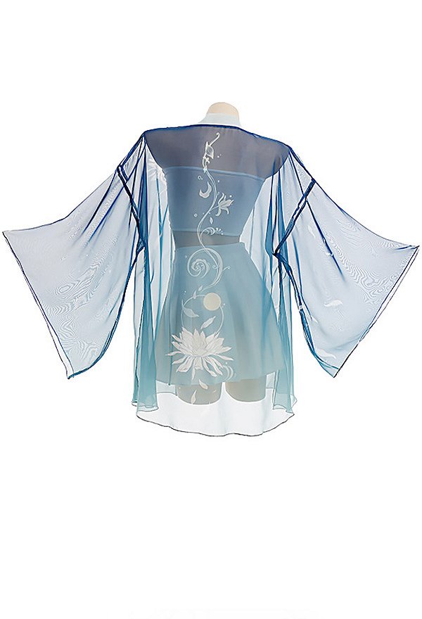 Chinese Style Haori Cover-up with Flower Pattern Summer Kimono Cardigan