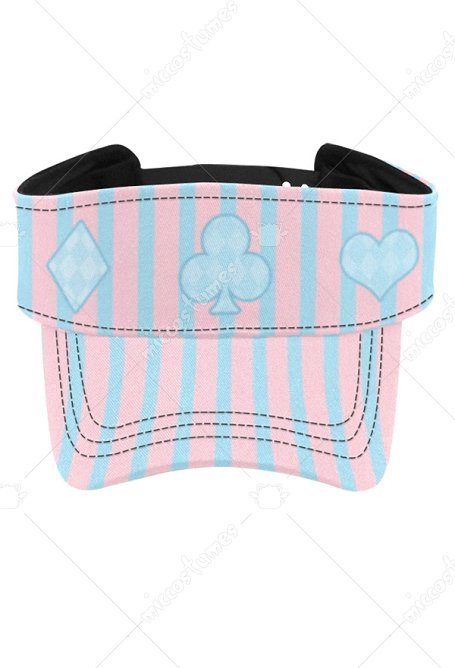 Chapeau de Plage Dérivé Alice avec Rayures Accessoire Cosplay Vacances Natation