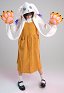Tailmon Derivative Kawaii Hat Cartoon Plush Animal Winter Ski Hat Cap with Attached Scarf