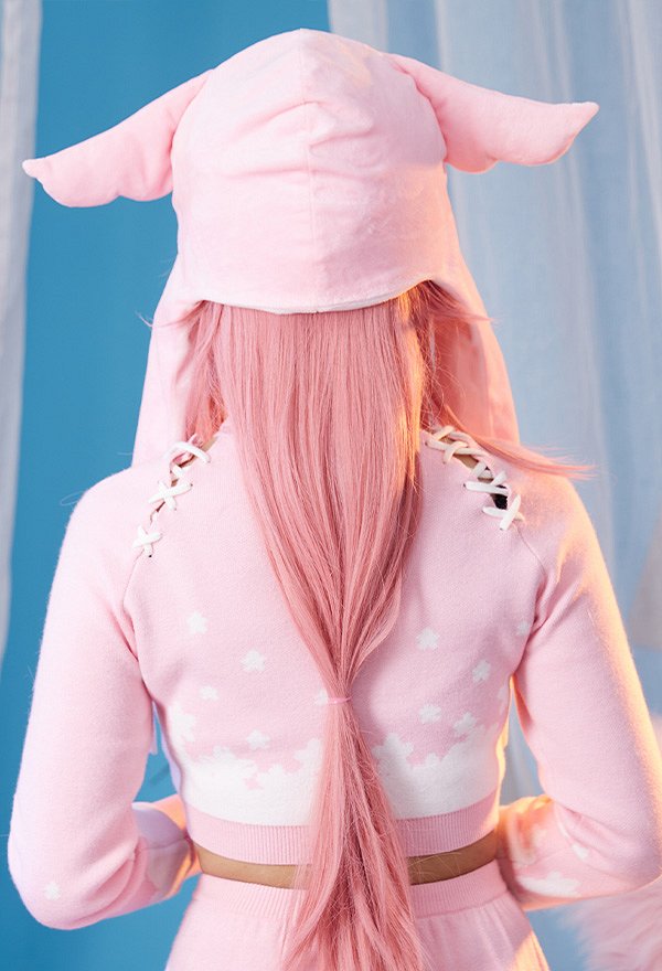 Dérivé de Yae Miko Chapeau doux et chaud avec rabats pour oreilles Kawaii Pink Fox Cover Ears Hat