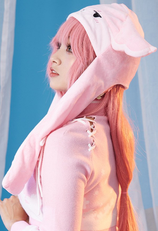 Dérivé de Yae Miko Chapeau doux et chaud avec rabats pour oreilles Kawaii Pink Fox Cover Ears Hat