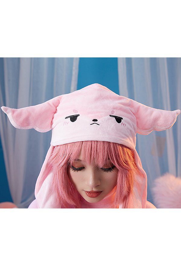 Dérivé de Yae Miko Chapeau doux et chaud avec rabats pour oreilles Kawaii Pink Fox Cover Ears Hat