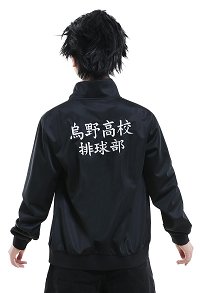 Volleyball Boy Karasuno Volleyball Hinata Shouyou Tobio Kageyama Cosplay Sportswear Jacket with Knee Pads 