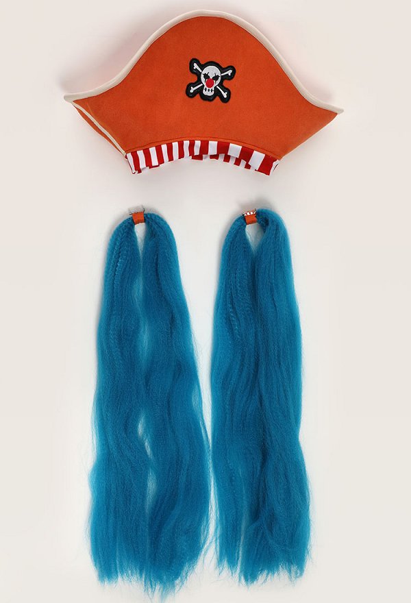 OP Buggy Cosplay Accessory Pirate Hat with Wig