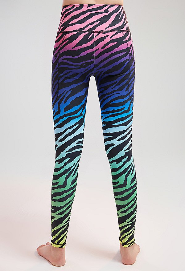 Miccostumes Women Leggings Colorful Zebra Prints Yoga Leggings Workout Sportswear