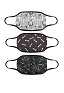 3pcs Adults Halloween Face Masks Digital Printing Face Covers Washable Reusable Face Mouth Masks with Filter Pocket and 6pcs Replaceable Filters